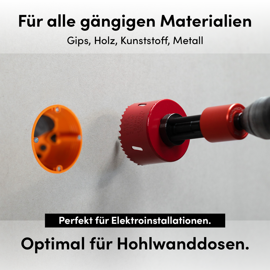 Lochmichel beim Bohren von Hohlwanddosen – ideal für Elektroinstallation
